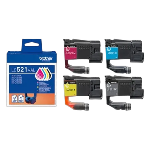 Brother DCP-J1460DW 3 en 1 + Cartouches d'encre LC521 4 couleurs, vue 7