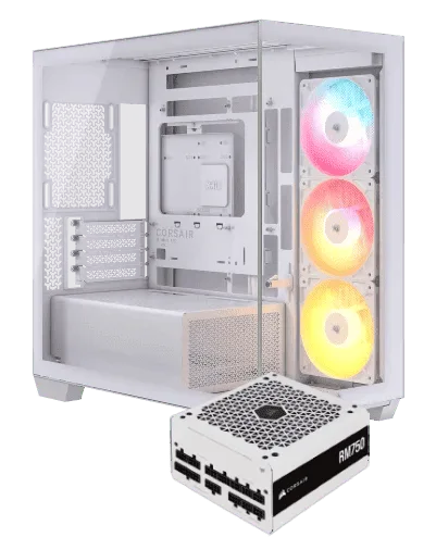 Corsair 2800X RS-R ARGB Blanc + RM750e Blanc, vue 1