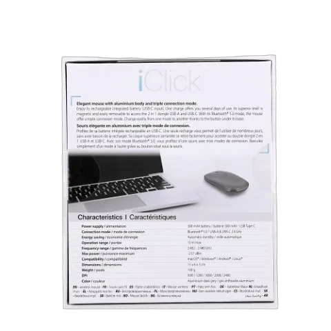 T'nB iClick Triple connect - Sans-Fil - Gris, vue 4