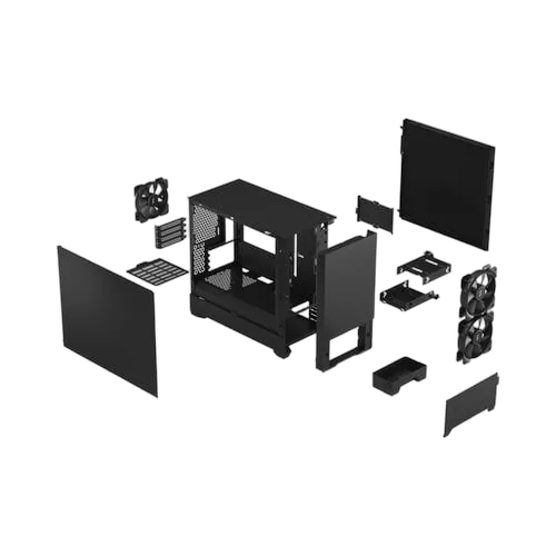 Fractal Design Pop Mini Silent Black Solid - mT/SansAlim/ITX, vue 3