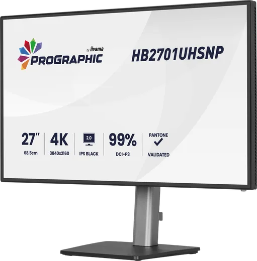 Iiyama ProGraphic - 27" 4K IPS Black 99% DCI P3 USB-C Dock Certifié Pantone