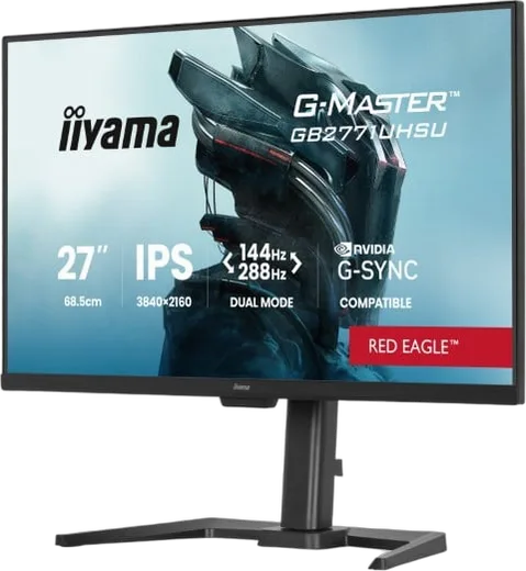 Iiyama G-Master GB2771UHSU-B1 - 27" 4K 144Hz ou FHD 288Hz IPS 0.8ms G-Sync, vue 3