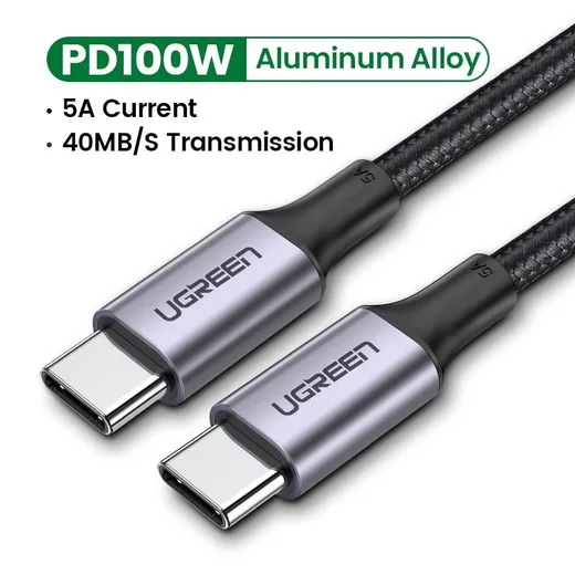 UGREEN Câble USB-C vers USB-C - 100W - Tressé - 3m - Noir