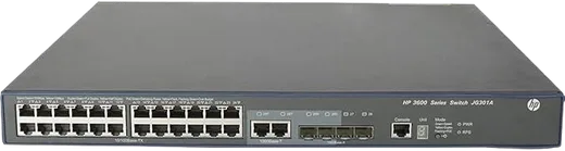 HPE ARUBA 3600-24 PoE+v2 EI - Manageable / 24p.10/100+4p.1000 SFP+2p. Combinés 1000, vue 2