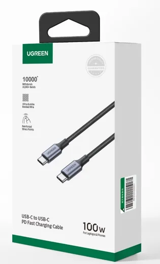 UGREEN Câble USB-C vers USB-C - 100W - Tressé - 1.5m - Noir