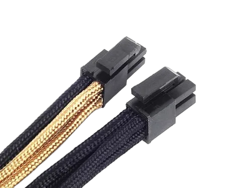 Silverstone Cable tressé 8-Pin EPS/ATX 4+4-Pin 300mm GOLD/Black
