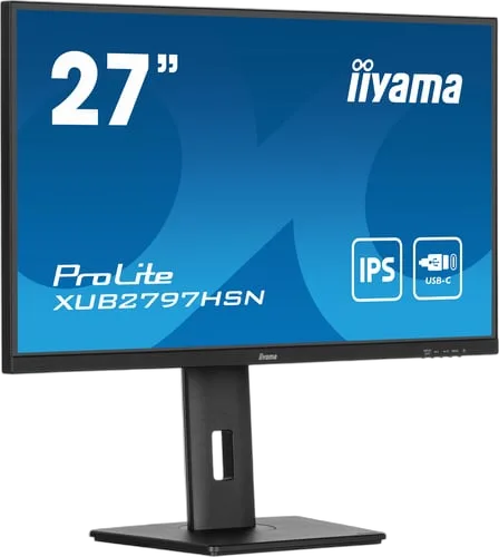 Iiyama XUB2797HSN-B2 - 27" FHD 110Hz 1ms IPS USB-C dock et RJ45 Adaptive Sync, vue 3