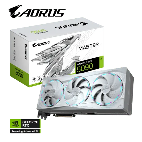 Gigabyte AORUS GeForce RTX 5090 MASTER ICE 32G, vue 3