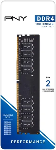 PNY Performance 1x16GB DDR4 3200Mhz CL22 BULK, vue 2