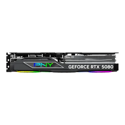 PNY RTX 5080 16GB ARGB Overclocked Triple Fan, vue 8