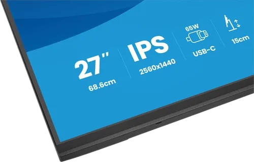 Iiyama Prolite XB2797QSN-B1 - 27" QHD 75Hz IPS Pivot USB-C 65W, vue 8