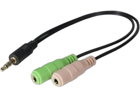 Adaptateur Jack 3.5 (3pts) vers micro et casque mâle/femelle, vue 1