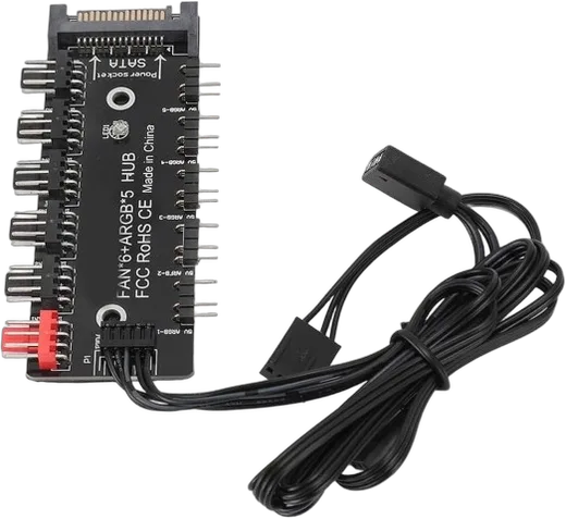 Deepcool CG580 FAN HUB Noir + R-EDF120-BKAPR86-G-1, vue 4