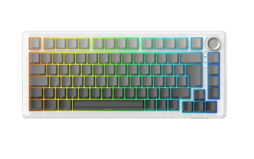 The G-LAB Keyz Elite 300 GRW 75% - Mécanique - Sans-Fil - RGB - Gris/Blanc