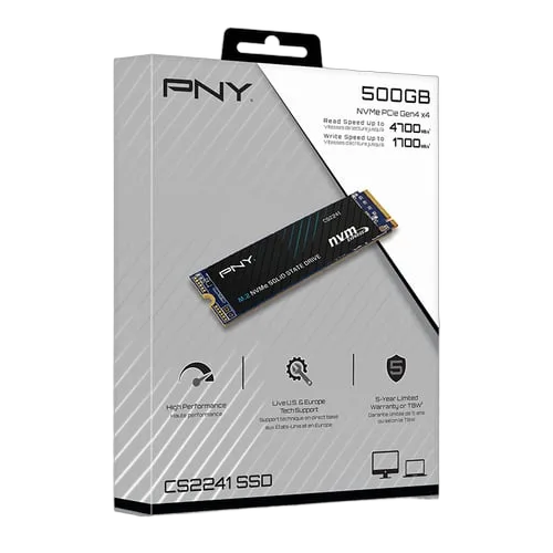 PNY 500 Go NVMe Gen4 M.2 - CS2241, vue 5