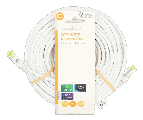 Nedis Câble RJ45 CAT7 S/FTP mâle/mâle - 0.50m - Blanc, vue 3