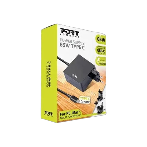 Port Chargeur secteur USB-C - 65W - Noir