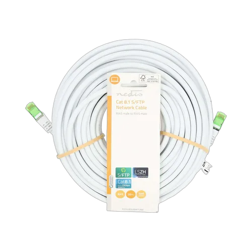 Nedis Câble RJ45 CAT8.1 S/FTP mâle/mâle - 20m - Blanc, vue 3