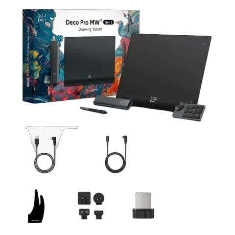 XPPEN Deco Pro XLW Gen 2 MT1592B_ACK05 - 5080LPI 15" Noir, vue 5