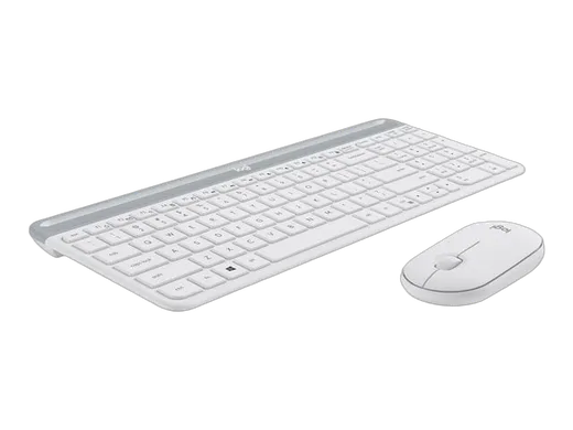 Logitech MK470 White - Slim Wireless Combo, vue 3