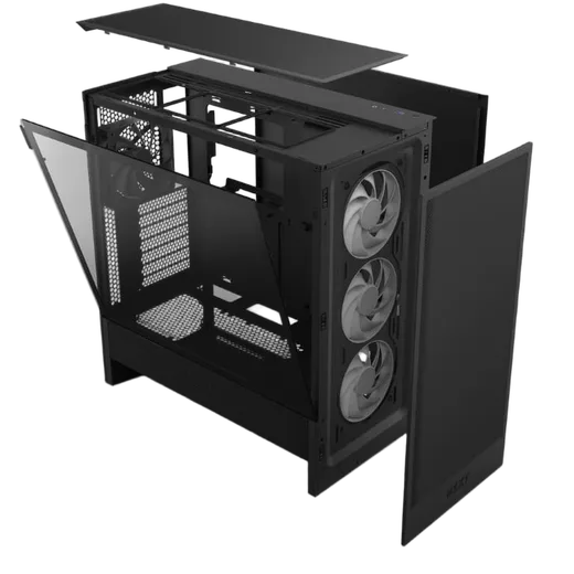 NZXT H5 Flow RGB Noir - MT/Sans Alim/E-ATX, vue 3