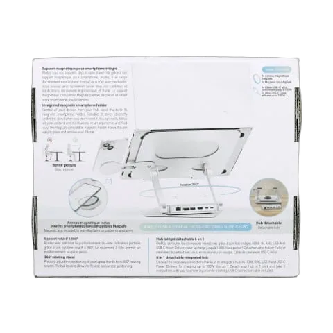 T'nB iClick Support notebook - 6 ports - Gris, vue 4