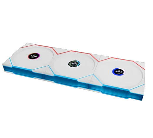 Lian-Li UNI FAN TL Sans fil LCD ARGB PWM + Contrôleur Reverse Blade - Pack 3x120mm - Blanc, vue 3