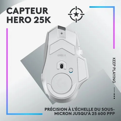 Logitech G502 X Plus - Sans-Fil - RGB - Blanc, vue 12