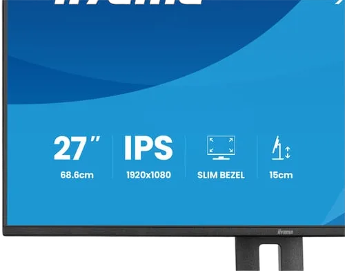 Iiyama Prolite XB2797HSU-B1 - 27" FHD 120Hz IPS 4ms Pivot Adaptive Sync, vue 6