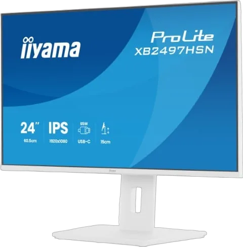 Iiyama ProLite XB2497HSN-W1 - 24" FHD 100Hz IPS USB-C Dock RJ45 Pivot HP Blanc