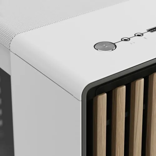 Fractal Design North XL Chalk White TG Clear - MT/Sans Alim/E-ATX, vue 3