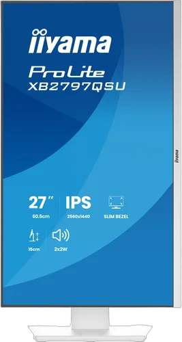 Iiyama Prolite XB2797QSU-W1 - 27" QHD 75Hz IPS 1ms Pivot Adaptive Sync