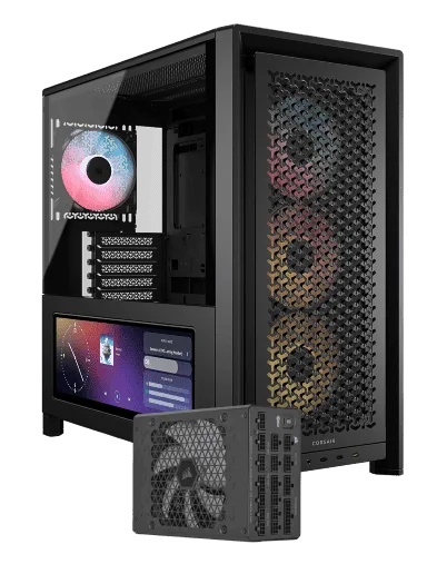 Corsair FRAME 4000D LCD RS ARGB Noir + HX1200i C14 Noir, vue 1