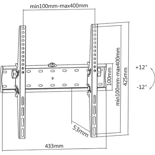 Kimex International Support mural inclinable pour écran TV 37"-55", vue 6