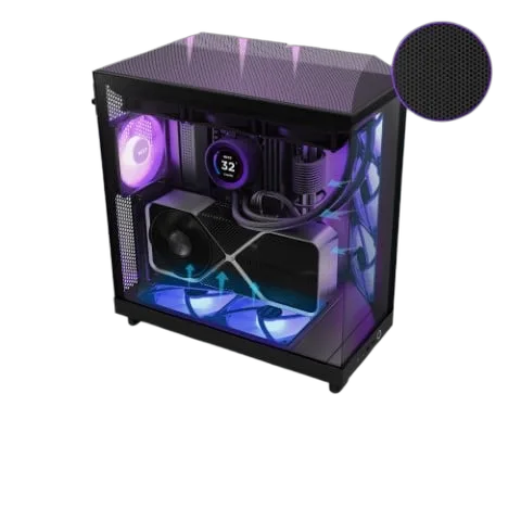 NZXT H6 Flow RGB Noir - MT/Sans alim/ATX, vue 14