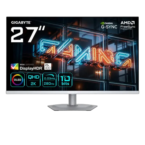Gigabyte MO27Q2A ICE - 27" QD-OLED QHD 280Hz USB-C KVM G-Sync