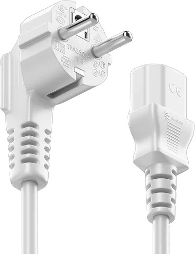 Compatible Câble d'alimentation (CEE 7 vers C13) - 2m Blanc