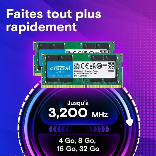 Crucial CT16G4SFRA32AT 16Go (1x16Go) SO-DDR4 3200MHz OEM