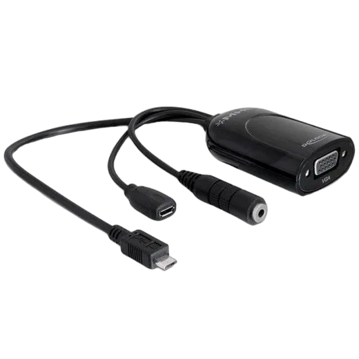 Adapt. MHL MicroUSB M to VGA F/MicroUSB F/Jack, vue 1