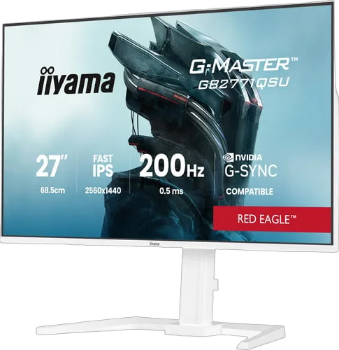 Iiyama G-Master GB2771QSU-W1 - 27" WQHD 200Hz Fast IPS 0.5ms Pivot Compatible G-Sync Adaptive Sync, vue 4