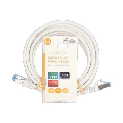 Nedis Câble RJ45 Cat6a S/FTP - 3m - Blanc