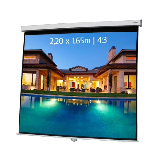 Kimex International Ecran de projection manuel - 2,20 x 1,65m