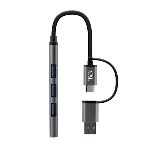 T'nB iClick Hub USB-A/USB-C - 4 ports - Gris, vue 5