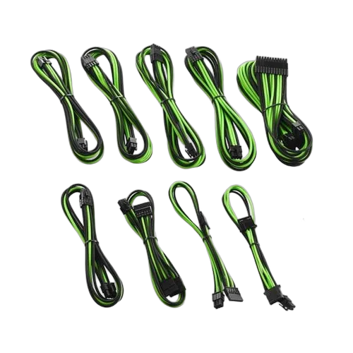 CableMod Cable Kit C-Series PRO ModMesh Black/Light Green Corsair - CM-PCSR-FKIT-NKKLG-R, vue 2