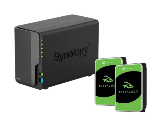 Synology DS225+ - 2 baies avec 2 disque 2To BarraCuda SATA III 256Mo