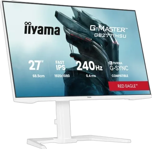 Iiyama GB2771HSU-W1 - 27" FHD 240Hz Fast IPS 0.4ms Pivot G-SYNC, vue 3