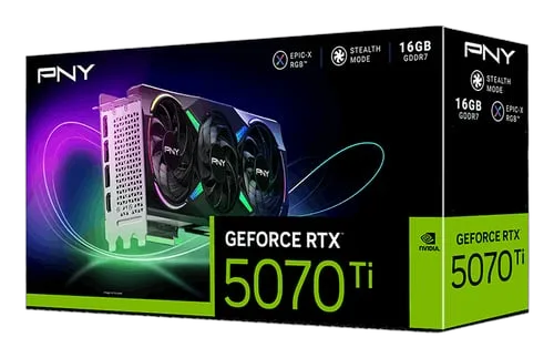 PNY RTX 5070Ti 16GB ARGB Overclocked Triple Fan