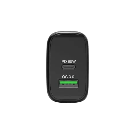 Port Chargeur mural GaN 65W - USB-C/USB-A - Noir, vue 2