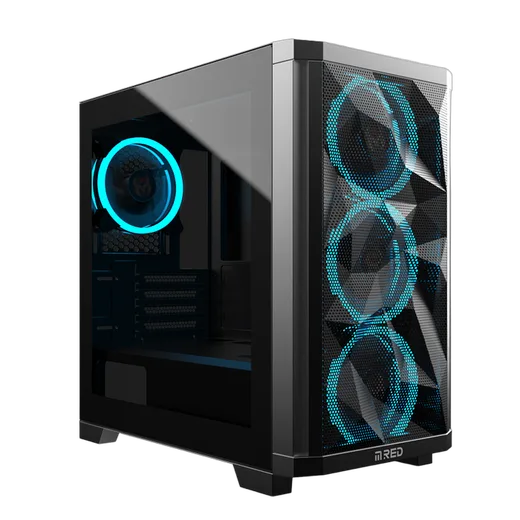 M.RED StarDust Mini Noir ARGB - mT/sans alim./mATX, vue 1
