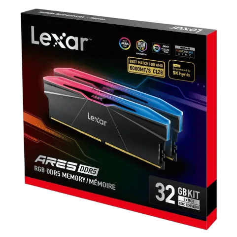 Lexar ARES RGB 32Go (2x16Go) DDR5 6000MHz, vue 2